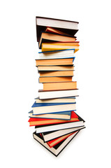Stack of books isolated on the white