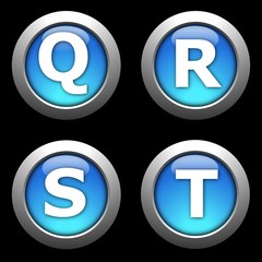 alphabet on black background