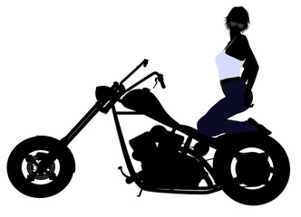 Plakat Female Biker Silhouette