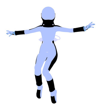 Female Astronaut Illustration Silhouette