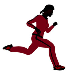 Fototapeta na wymiar Female Jogger Illustration Silhouette