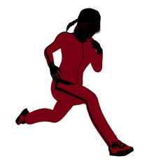 Fototapeta na wymiar Female Jogger Illustration Silhouette
