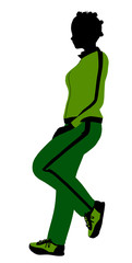 African American Female Jogger Illustration Silhouette