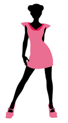 Fashionable Girl Illustration Silhouette3