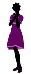 Fashionable African American Girl Illustration Silhouette