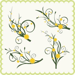Floral Ornamental Design Set