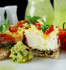 Sliced Ricotta Proscuitto Tart