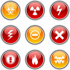 Warning  button set. Vector illustration
