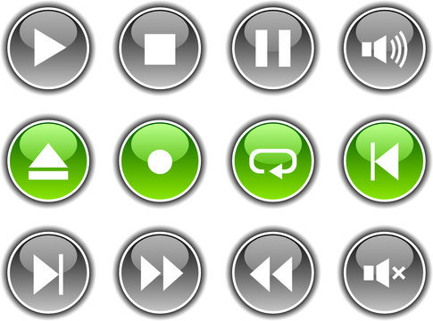 Player  button set. Vector illustration.