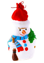 New Year decoration- snowman. Isolated over white background