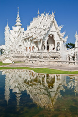 Famous white church of Wat Rong Khun, Chiang Rai, Thailand