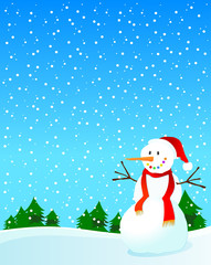 Sfondo con pupazzo di neve