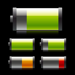 Glossy battery icons.