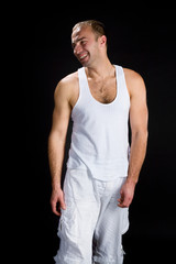 Fototapeta premium man tells a story