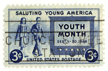 USA - CIRCA 1948 : Saluting Yong America - classical american st
