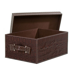 fancy leather gift box over white background