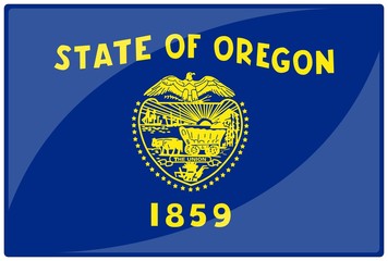 Naklejka premium drapeau glassy oregon flag