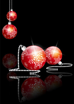 Christmas red spheres black