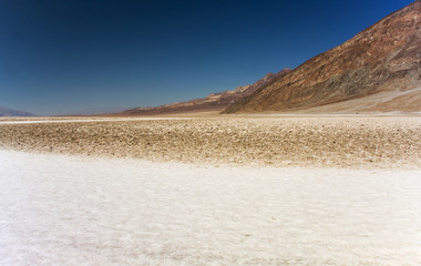 The Badwater salt pan of Death Valley