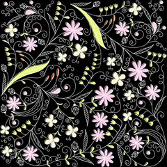 Floral abstract pattern, vector
