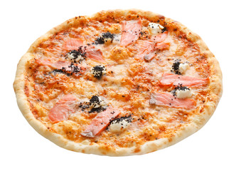 Italian pizza with salmon