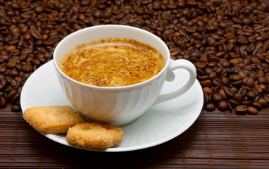 Coffee cup and grain
