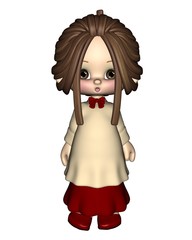 Cute Toon Christmas Carol Singer or Choir Girl