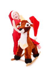 girl with deer in red hat