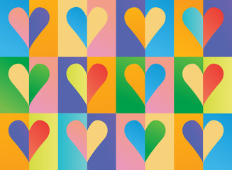 Bright background with a lot of hearts