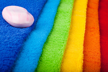 Colour terry towels - obrazy, fototapety, plakaty