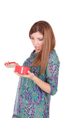 happy woman with present