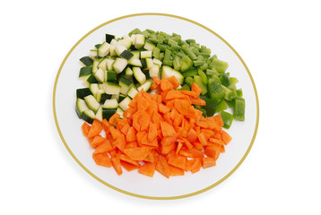 légumes frais coupés pour wok