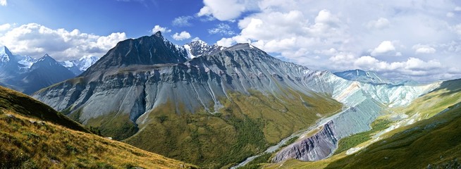 great panorama of altay mountains