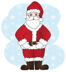 Santa Claus on a snowflakes background