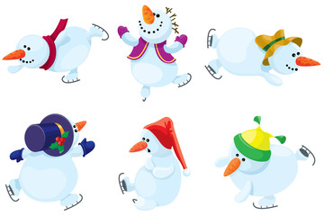 Collection of the skating snowman