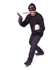 gunslinger with piggy bank