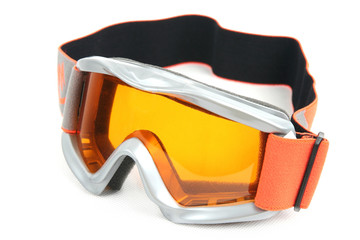 Ski goggles on white background