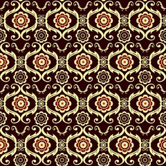 Brown seamless floral pattern (vector)