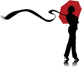 umbrella and scarf