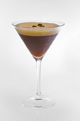 Brown Cocktail with coffee and bean on top