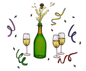 Silvester, Sylvester, Sekt, Party, feiern, Neujahr