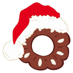 Chocolate shortbread with Santa Claus hat