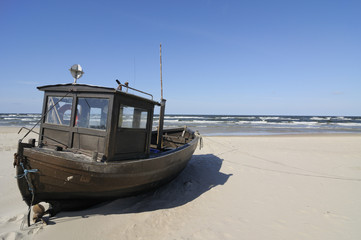 Obraz premium Kutter am Strand