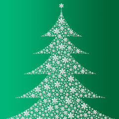 Weihnachtsbaum auf grünem Hintergrund