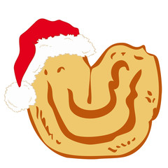 Shortbread with Santa Claus hat