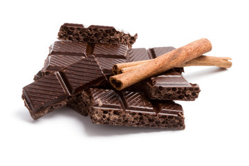 chocolate, coffee and cinnamon sticks