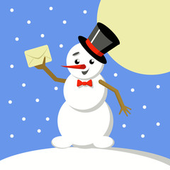 Snawman with a letter