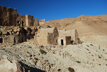 Les ruines du vieux village berb&egrave;re de Douiret