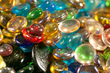 closeup of colored glass beads