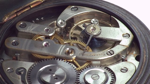 Beautiful mechanism of old watch working